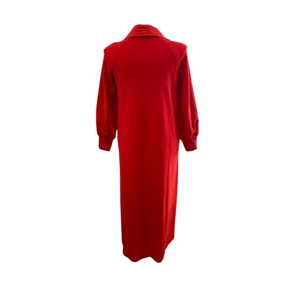 Size 14 Vanity Fair 1970s Womens Red Half Zip Robe Long Sleeve Dacron Polyester - Picture 8 of 10